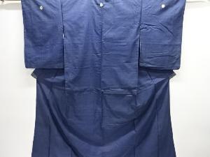 アンティーク　時代衣装　手織り紬三つ紋着物